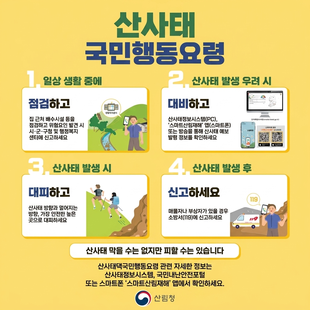 산사태 국민행동요령(산림청)